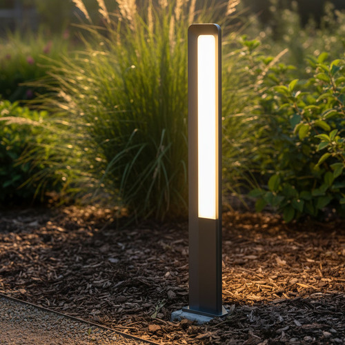 Dark Grey 80cm Bollard Light Slender 3000K 242lm 13W