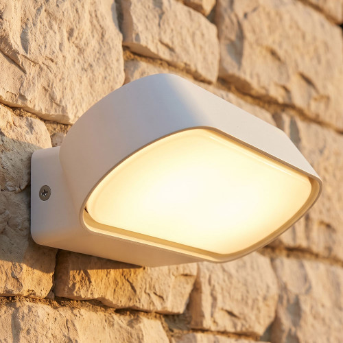 White Outdoor Wall Light Smooth Rectangular 3000K 330lm 74mm 13W