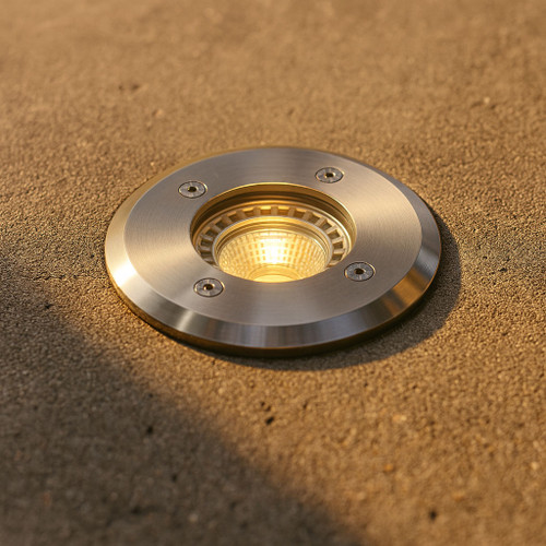 35W Ground Light 240V Marine Grade 316 Stainless Steel GU10 IP67 120mm Round