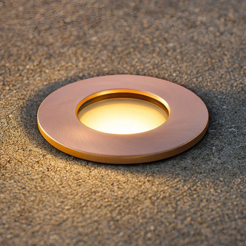 20W Ground Light Round Open 12V 105mm Polished Copper MR16 IP67