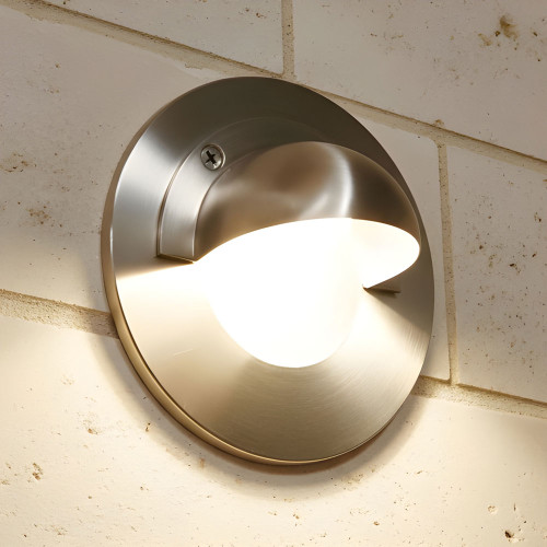 Marine Grade 316 Stainless Steel Wall Light 12V MR16 20W IP67 9cm Eyelid