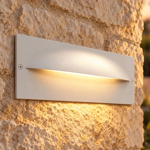 White Outdoor Wall Light Eyelid 3000K 380lm 98mm 13W