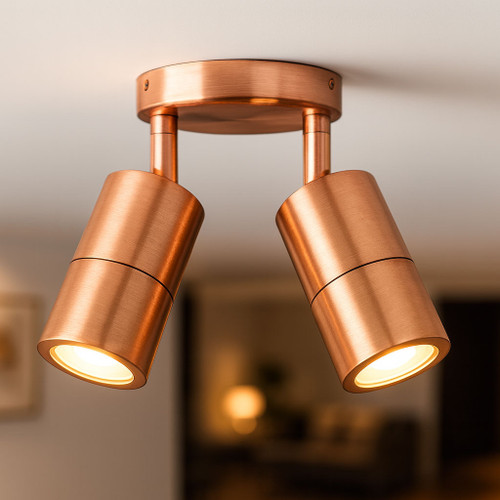 2 Light Spotlight 12V IP65 MR16 Spotlights Copper C201