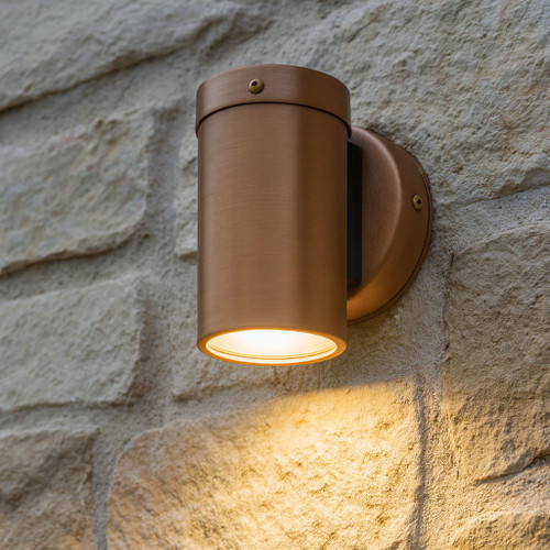 Aged Copper Outdoor Wall Light Chic Cylindrical 105mm 35W