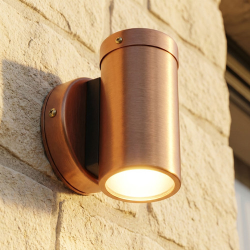 Aged Copper Outdoor Wall Light Sleek Cylindrical 12V 105mm 20W