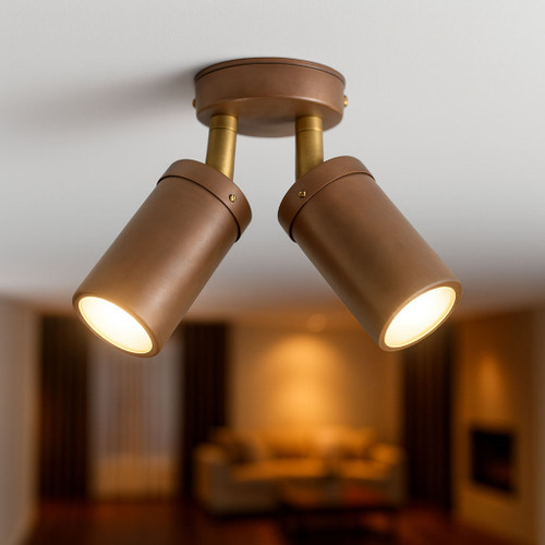 2 Light Spotlight 12V IP65 MR16 Spotlights Aged Copper C200