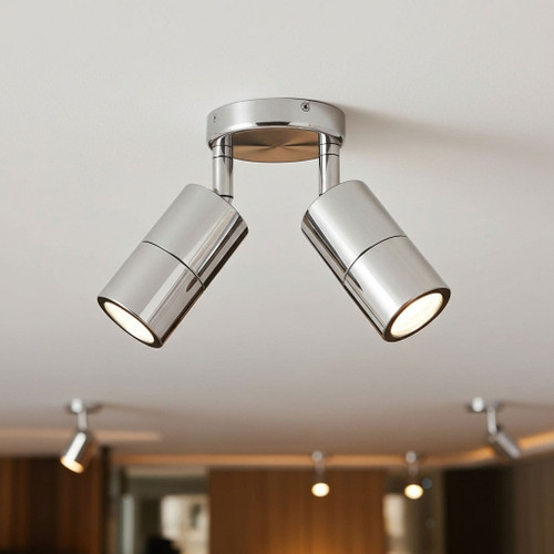 2 Light Spotlight Marine Grade 316 12V IP65 MR16 Spotlights Chrome C200