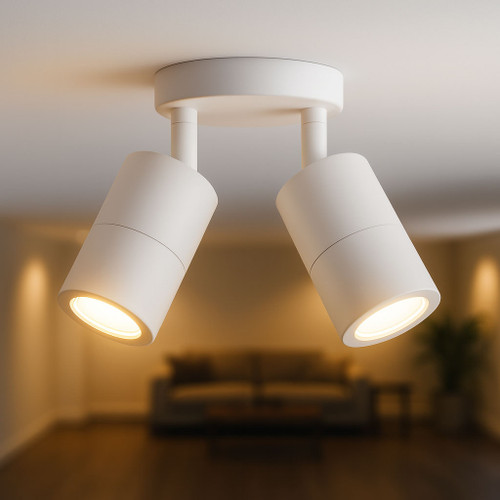 Ceiling Lights 12V IP65 Adjustable 2 MR16 Spotlights White C200