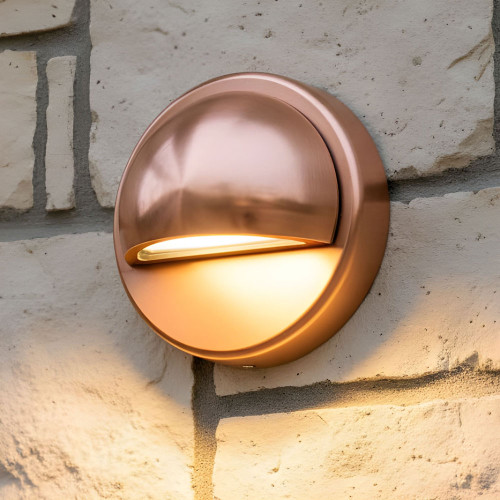 Step Light Sleek Round 12V 3000K 240lm 98mm 3W Copper
