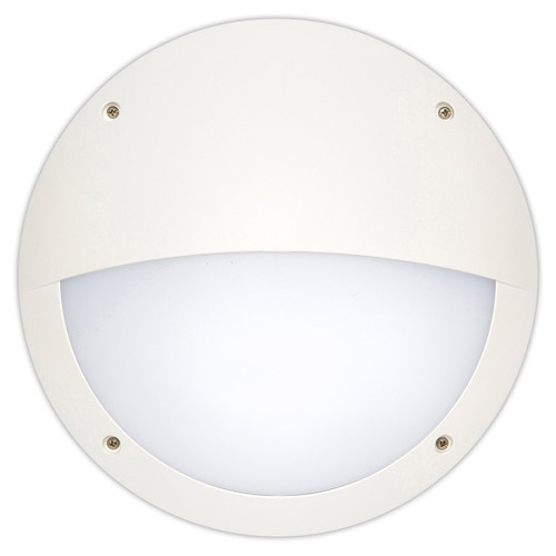 Vandal Resistant Outdoor Wall Light IK10 12W 500lm 4200K IP66 Eyelid White