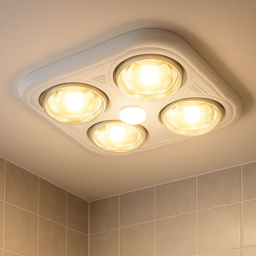 White 3-in-1 Bathroom Heater Fan Light 374mm
