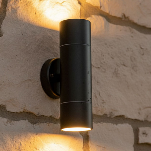 Up Down Light 35W IP44 GU10 200mm Black