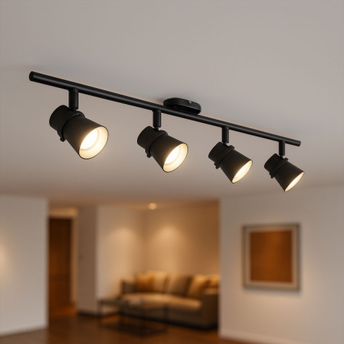 Ceiling Spotlight 4 Adjustable 140W IP20 GU10 700mm Black