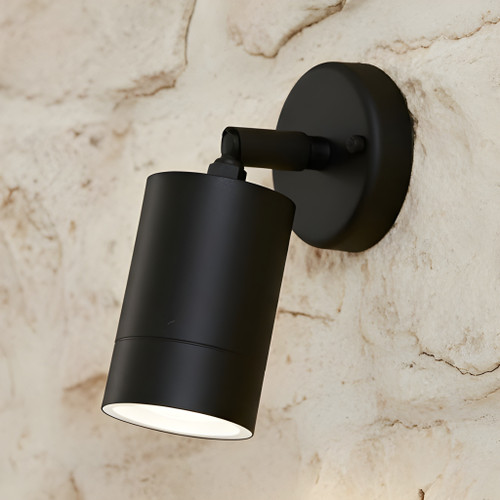 6W Wall Spotlight Adjustable 380lm IP44 4000K Black