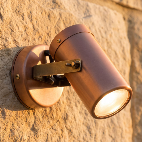 20W Wall Spotlight 12V Adjustable MR16 IP54 104mm Aged Copper