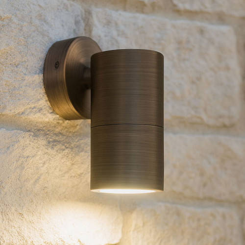 Antique Brass Outdoor Wall Light 12V 20W MR16 IP65 125mm