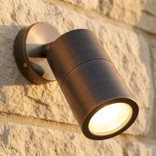 20W Wall Spotlight Adjustable 12V MR16 IP65 110mm Antique Brass
