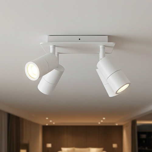 4 Light Spotlight 140W GU10 IP44 240mm White