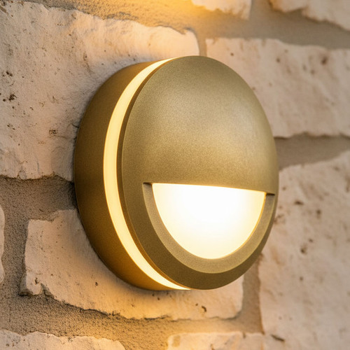 Wall Light 12V 6W 480lm IP65 3000K 98mm Eyelid Antique Brass