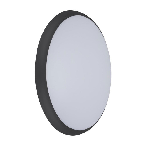 400mm Marine Grade Wall Light 35W 3100lm IP54 IK08 Tri Colour Round Black