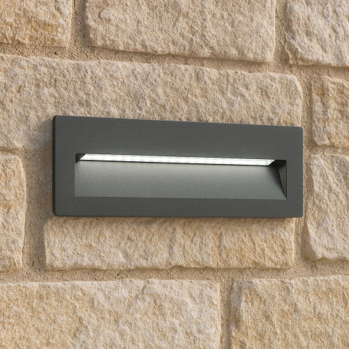 Dark Grey Wall Light Vandal Resistant 8W 350lm IP65 IK08 5000K 226mm
