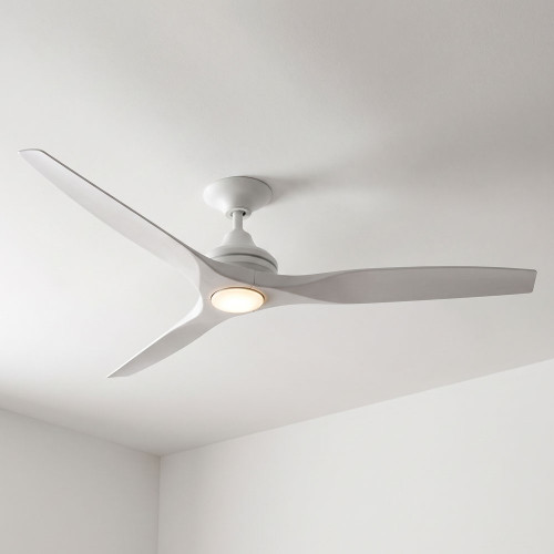 Noble 152cm 60-inch White AC Ceiling Fan With Light 3 Speed 80W