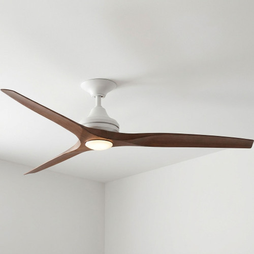 152cm 60-inch White-Walnut AC Ceiling Fan With Light 3 Speed 80W