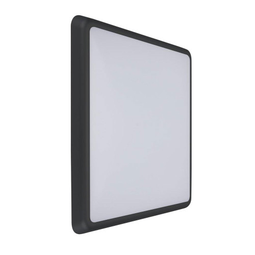 400mm Marine Grade Vandal Resistant Wall Light 35W 3100lm IP54 IK08 Tri Colour Square Black