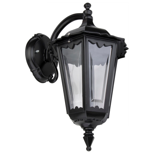 Outdoor Wall Light 240V B22 IP43 422mm Black Down Facing Made in Italy