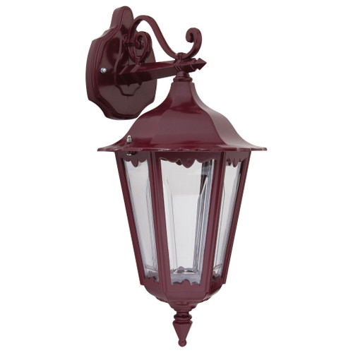 Outdoor Wall Light 240V B22 IP43 510mm Burgundy Down Facing Made in Italy