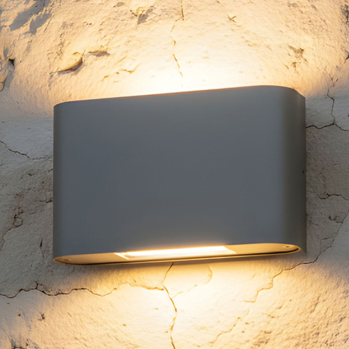 Up Down Light Vandal Resistant 12W 400lm IP65 IK08 3000K 115mm Round Dark Grey