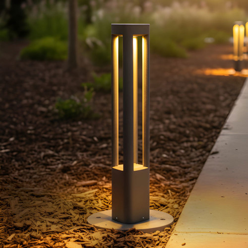 Grey 80cm Bollard Light 7W 216lm IP54 3000K