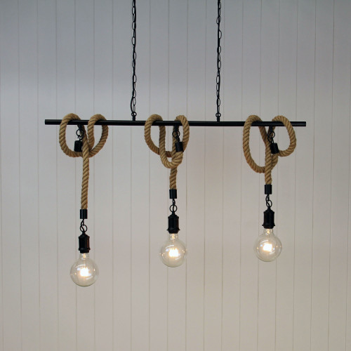 Cream and Matte Black Pendant 126W E27 1100mm