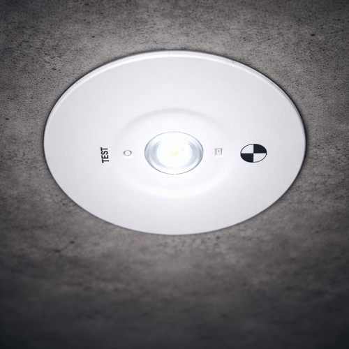 2W Emergency Downlight Industrial Strength D60 LED IP44 2 Hours Recessed White