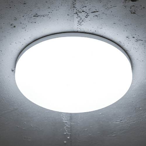 2W Emergency Oyster Light Industrial Strength D40 LED IP65 Tri-Colour 2 Hours White