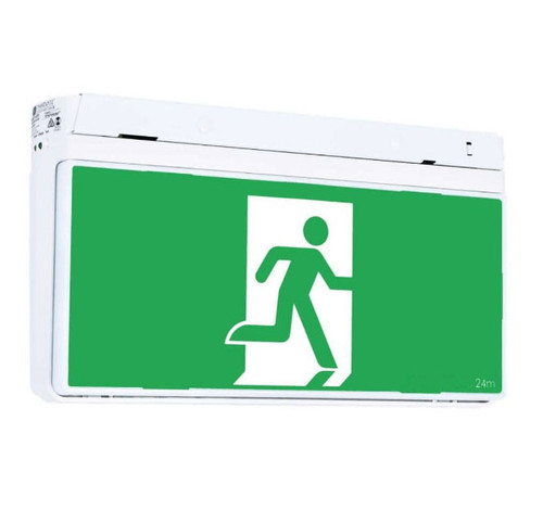 2W Emergency Exit Sign Industrial Strength FastFit Compatibe LED 24m 2 Hours Green
