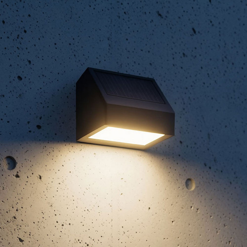 Solar Wall Light With Motion Sensor 10W 1000lm IP65 4000K Black Commercial Grade