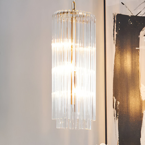 Pendant E14 240W 690mm Brass and Clear