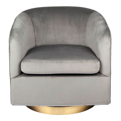 Charcoal Swivel Arm Chair and Antique Brass BLV