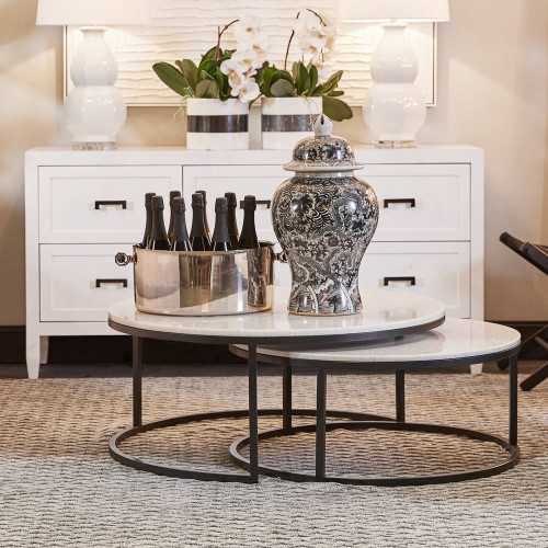 Coffee Nesting Tables Set of Two Black CHL