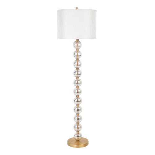 B22 40W Standing Lamp 1576mm White, Clear and Brass