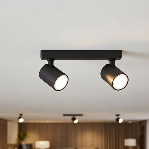 2 Light Spotlight GU10 100W IP20 250mm Matte Black