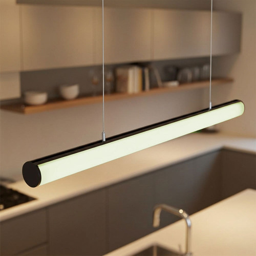 31W Suspended LED Batten 240V 2349lm IP20 3000K 1.7m Black