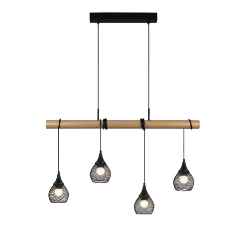 Black and Timber Pendant Light E27 240W 900mm