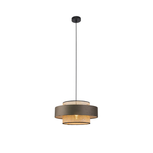 Brown and Natural Rattan Pendant E27 60W 500mm