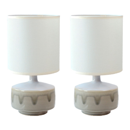 White Table Lamp E14 40W 290mm and Mint Set of Two