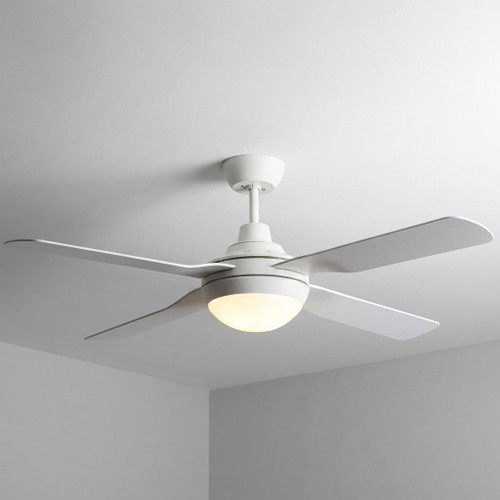 Dublin 132cm 52-inch White AC Ceiling Fan With Light 60W 3 Speed