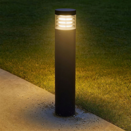 Black 1m Bollard Light Vandal Proof 870lm Dual Colour IK10 IP65 Commercial Grade
