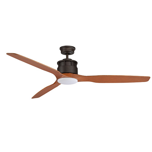 152cm 60inch Old Bronze and Teak Ceiling Fan With Light 70W 3 Speed