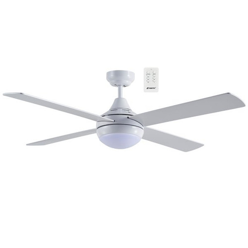 122cm 48inch White Ceiling Fan With Light and Remote 55W 3 Speed